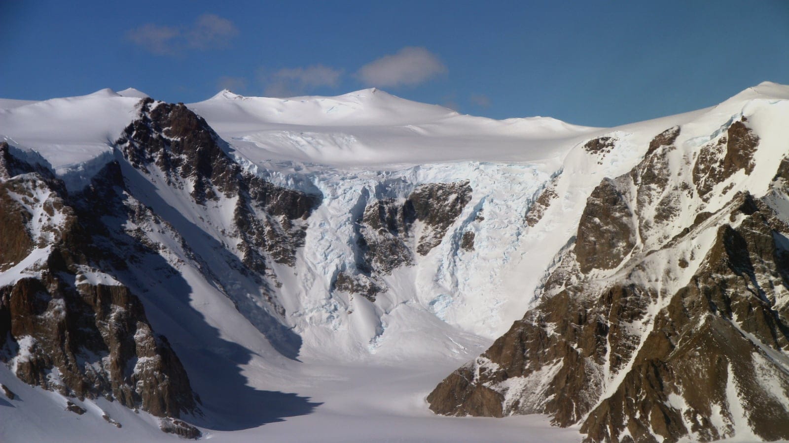 Icefall in the Lanterman Mountains of North Victoria Land tundra.