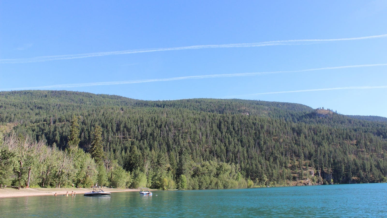 Kalamalka Lake and dry Okanagan hills near Vernon, British Columbia.