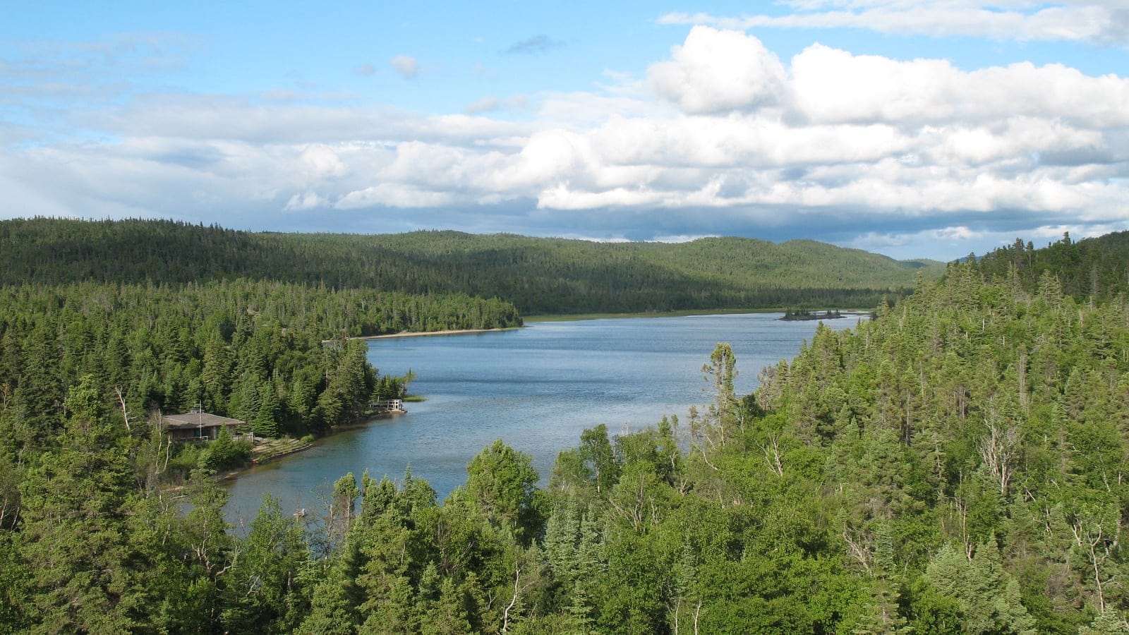 Boreal lake and forest in Pukaskwa National Park within the Central Canadian Shield forests.
