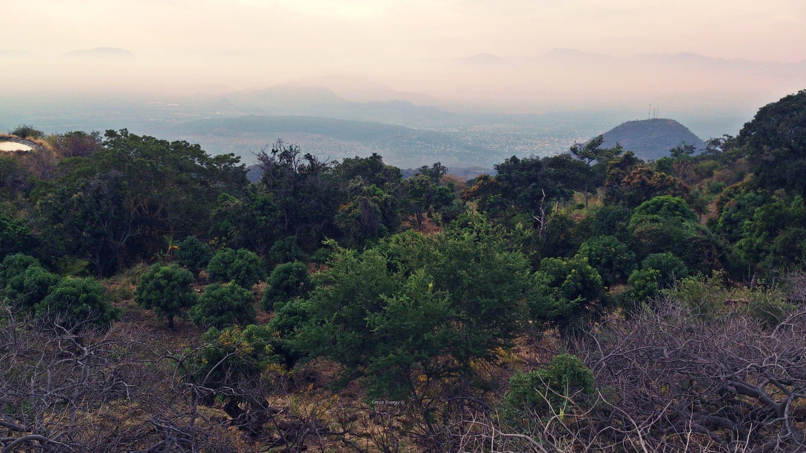 Dry forest and rugged hills near Acahuato, Michoacan, Mexico.