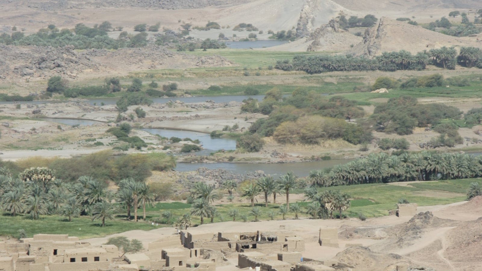 Desert mountain view from Gebel Musa near Wadi Kirbekan in northern Sudan.